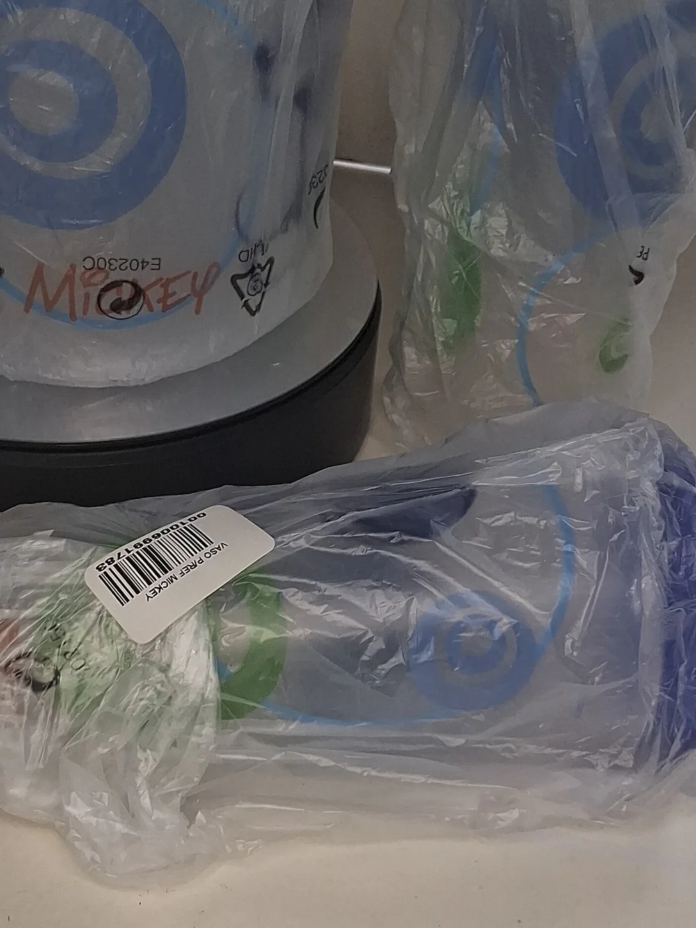 Tupperware White Pitcher Set with Blue, Green and Orange Accents